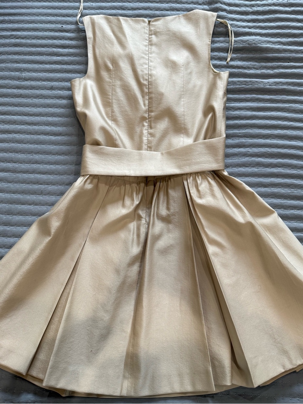 PRADA Cream Sleeveless Belted Mini Dress - Picture 4 of 8